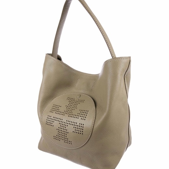 SOLD Tory Burch tan leather bucket hobo bag - Picture 2 of 6